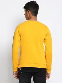 Elegant Yellow Fleece Printed Long Sleeves Sweatshirt For Men-thumb1