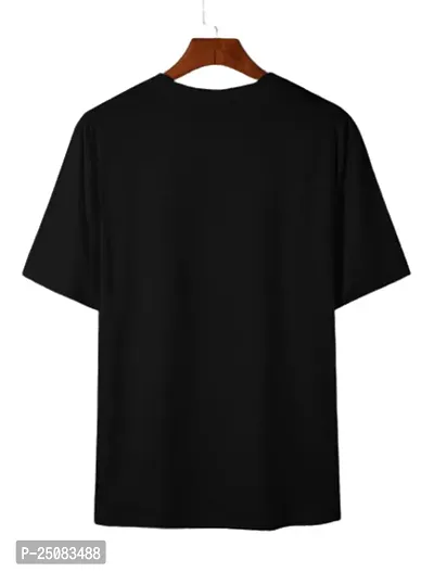 Reliable Black Cotton Blend Printed Round Neck Tees For Men-thumb2