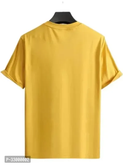 Comfortable Yellow Polyester Tees For Men-thumb3