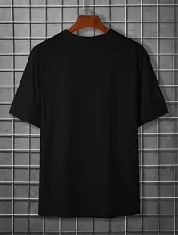 Reliable Black Cotton Blend Printed Round Neck Tees For Men-thumb1