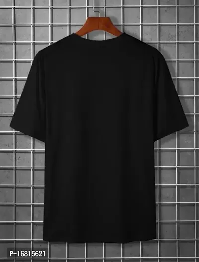 Reliable Black Cotton Blend Printed Round Neck Tees For Men-thumb2