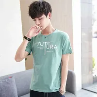 Reliable Multicoloured Polycotton Printed Round Neck Tees For Men-thumb2