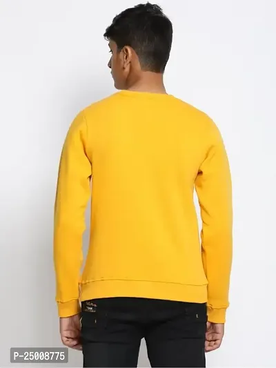 Elegant Yellow Fleece Printed Long Sleeves Sweatshirt For Men-thumb2