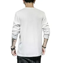 Reliable White Cotton Blend Printed Round Neck Tees For Men-thumb1