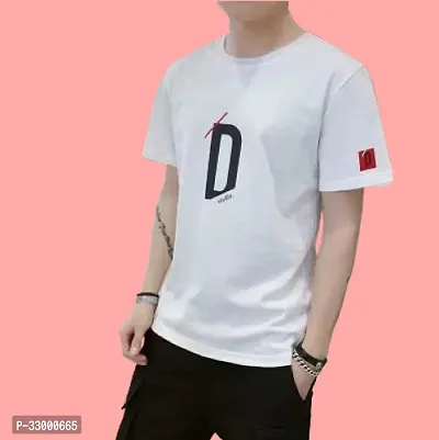 Comfortable White Polyester Tees For Men-thumb0