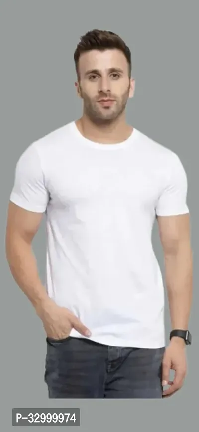 Comfortable White Polyester Tees For Men-thumb0