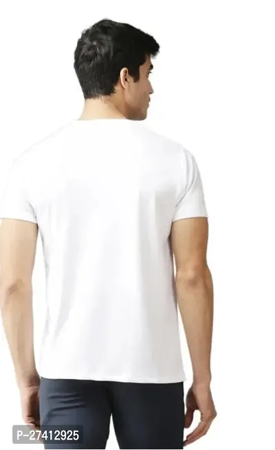 Reliable White Polyester Printed Round Neck Tees For Men-thumb3
