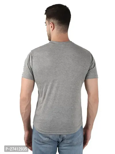 Reliable Grey Polyester Printed Round Neck Tees For Men-thumb2