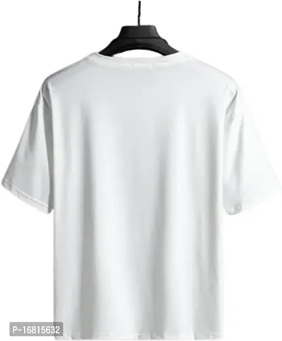 Reliable White Cotton Blend Printed Round Neck Tees For Men-thumb2