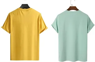 Stylish Polycotton Printed Round Neck Tees For Men-Pack Of 2-thumb1