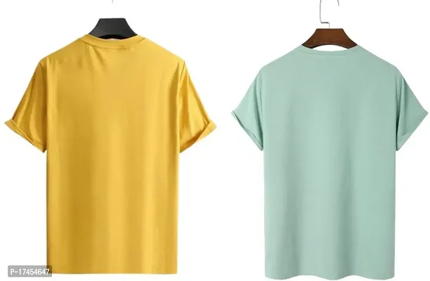 Reliable Multicoloured Polycotton Printed Round Neck Tees For Men-thumb2