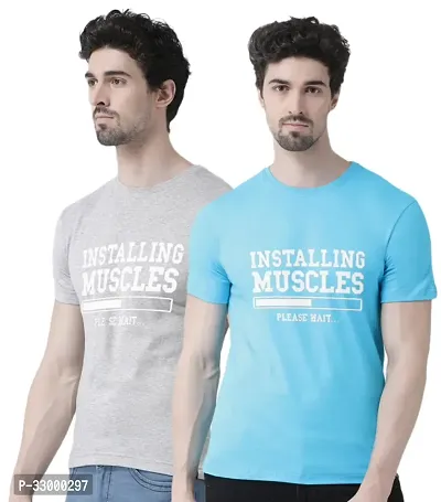 Comfortable Multicoloured Cotton Blend Tees For Men-thumb0