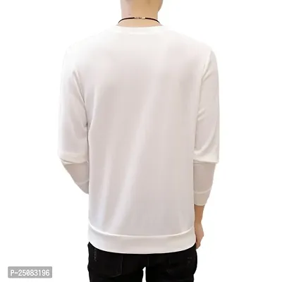 Reliable White Cotton Blend Printed Round Neck Tees For Men-thumb3