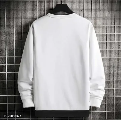 Reliable White Cotton Blend Printed Round Neck Tees For Men-thumb2