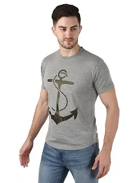 Reliable Grey Polyester Printed Round Neck Tees For Men-thumb2