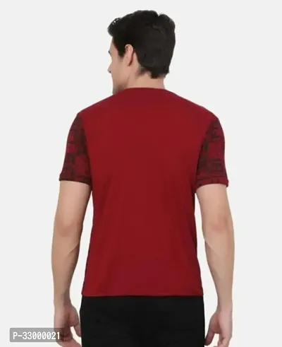 Comfortable Maroon Polyester Tees For Men-thumb2