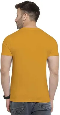 Reliable Yellow Polyester Solid Round Neck Tees For Men-thumb1