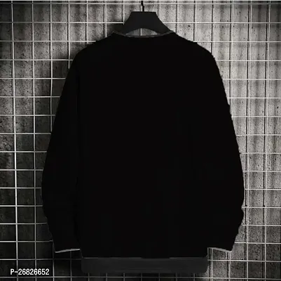 Stylish Cotton Blend Black Printed T-Shirt For Men-thumb2
