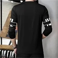 Reliable Black Cotton Blend Printed Round Neck Tees For Men-thumb1