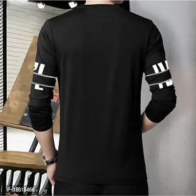 Reliable Black Cotton Blend Printed Round Neck Tees For Men-thumb2