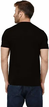 Reliable Black Polyester Solid Round Neck Tees For Men-thumb1