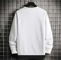 Reliable White Cotton Blend Printed Round Neck Tees For Men-thumb2