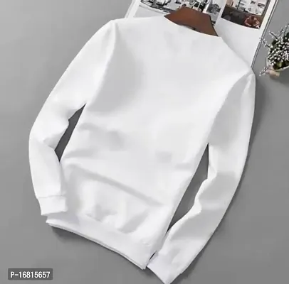 Reliable White Cotton Blend Printed Round Neck Tees For Men-thumb2