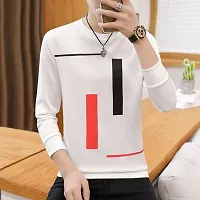 Reliable Multicoloured Polycotton Printed Round Neck Tees For Men-thumb1