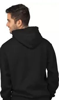 Elegant Black Fleece Printed Long Sleeves Hoodies For Men-thumb1