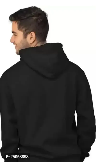 Elegant Black Fleece Printed Long Sleeves Hoodies For Men-thumb2