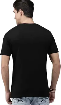 Reliable Black Cotton Blend Printed Round Neck Tees For Men-thumb1