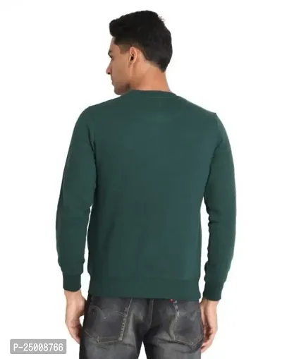 Elegant Green Fleece Printed Long Sleeves Sweatshirt For Men-thumb2