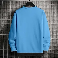 Stylish Cotton Blend Turquoise Printed T-Shirt For Men-thumb1