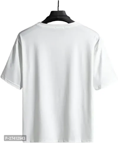 Reliable White Polyester Printed Round Neck Tees For Men-thumb2