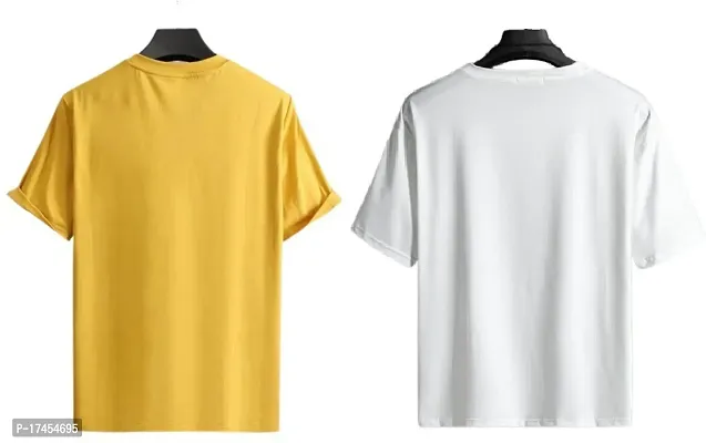 Stylish Polycotton Printed Round Neck Tees For Men-Pack Of 2-thumb2