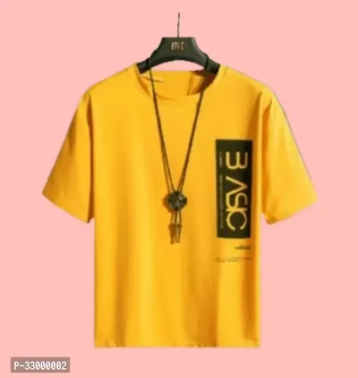 Comfortable Yellow Polyester Tees For Men-thumb0