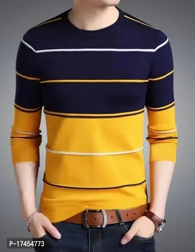 Reliable Multicoloured Polycotton Printed Round Neck Tees For Men-thumb4