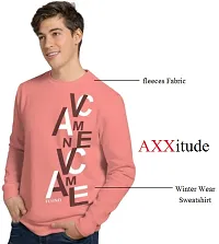 Elegant Pink Fleece Printed Long Sleeves Sweatshirt For Men-thumb1
