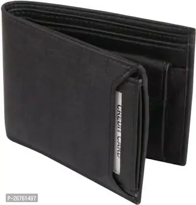 Designer Artificial Leather Free Size Card Holder Black For Men-thumb0