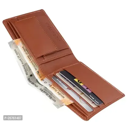 Designer Artificial Leather Free Size Card Holder Brown For Men-thumb0