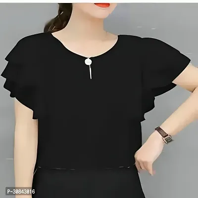 Stylish Black Polyester Top For Women