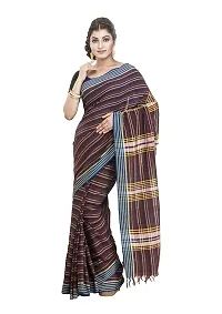 Gramin An West Bengal Govt Enterprise Handspun And Handwoven Khadi Women's Muslin Saree (Brown)-thumb1