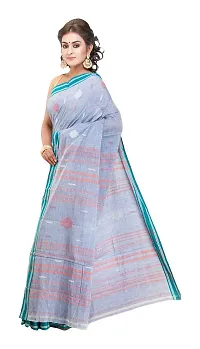 Gramin Women's Khadi Pure Muslin Saree Without Blouse Piece (487_Blue)-thumb3