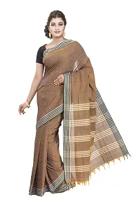 Gramin An West Bengal Govt Enterprise Handspun And Handwoven Khadi Women's Muslin Saree (Beige)-thumb2