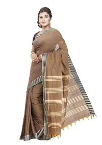 Gramin An West Bengal Govt Enterprise Handspun And Handwoven Khadi Women's Muslin Saree (Beige)-thumb3