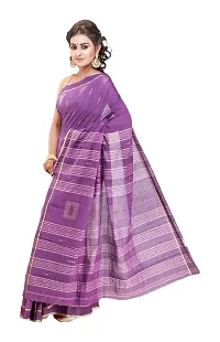 West Bengal Khadi & Village Industries Board Women's Pure Muslin Saree (Purple, 468)-thumb3