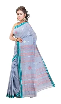 Gramin Women's Khadi Pure Muslin Saree Without Blouse Piece (487_Blue)-thumb2