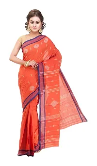 Gramin Women's Khadi Pure Muslin Saree (466_Orange)-thumb1