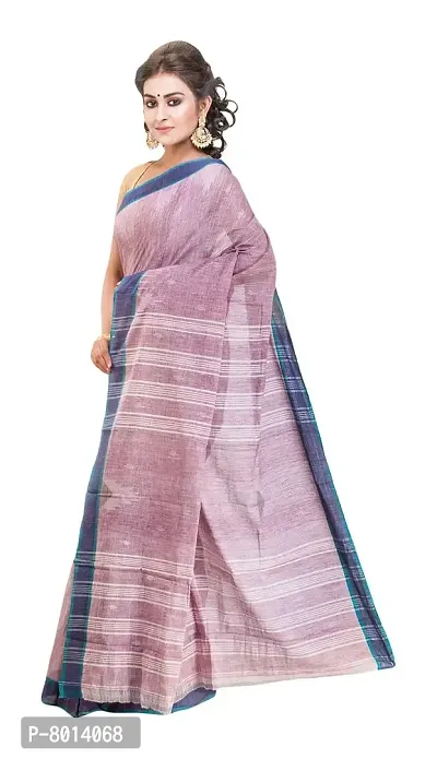 Gramin Women's Khadi Pure Muslin Saree (488_purple)-thumb4