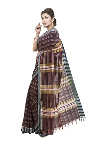 Gramin An West Bengal Govt Enterprise Handspun And Handwoven Khadi Women's Muslin Saree (Brown)-thumb4